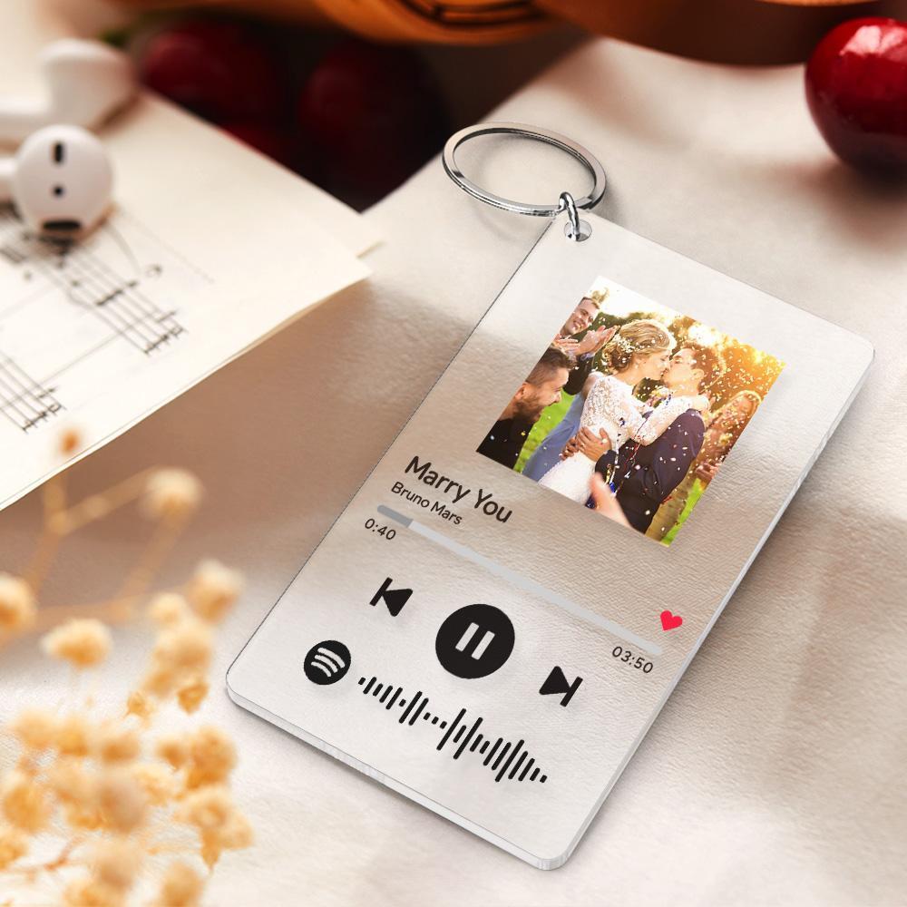 Personalisierte Geschenke Benutzerdefinierte Spotify Code Music Plaque Plakette & Schlüsselbund (heiß) & Nachtlicht & Plakette + Holzständer