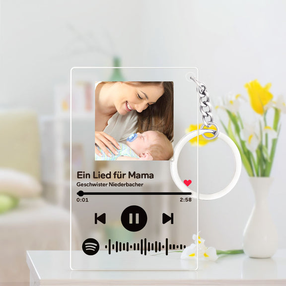 Personalisierte Geschenke Benutzerdefinierte Spotify Code Music Plakette & Schlüsselbund & Nachtlicht & + Holzständer Muttertagsgeschenk