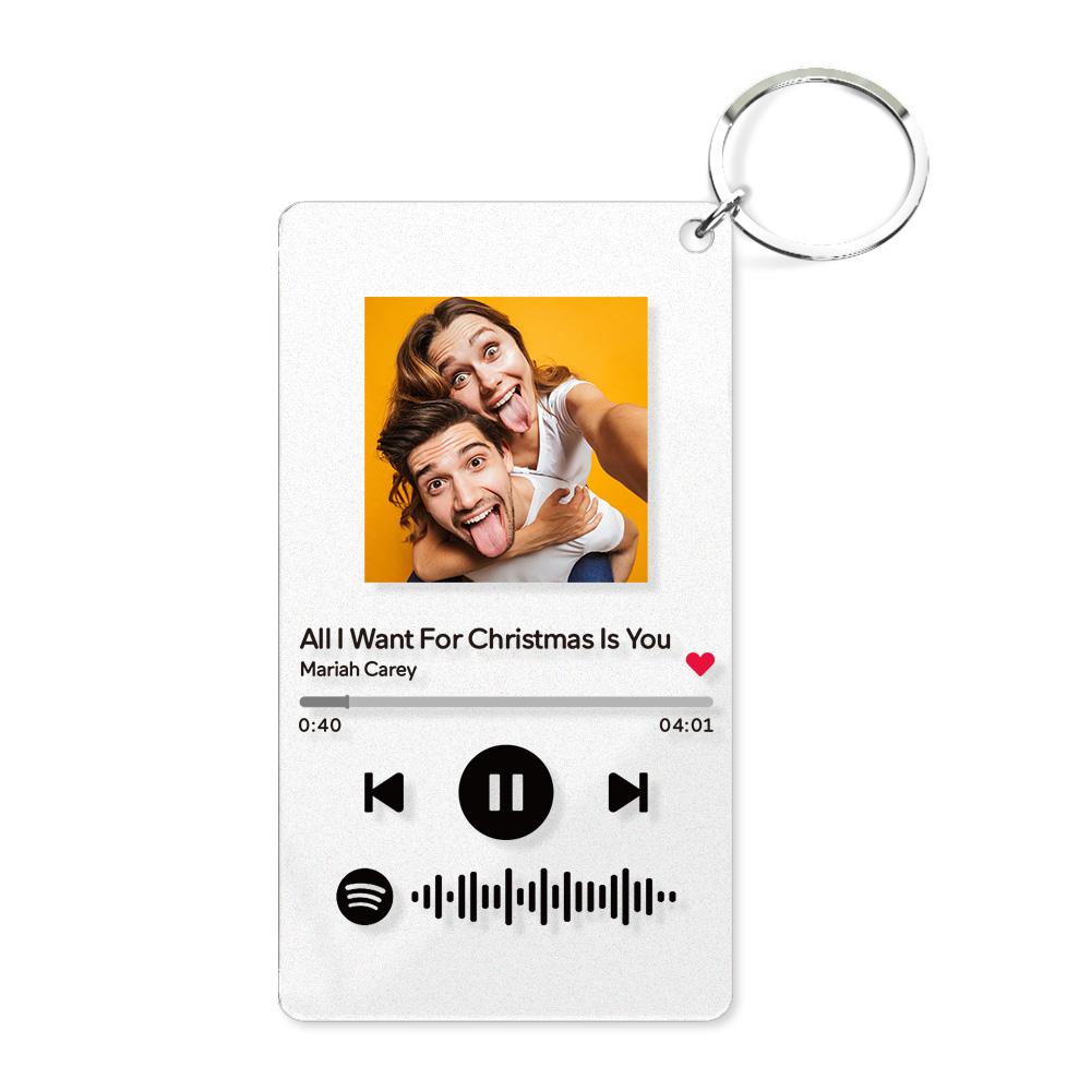 Personalisierter Bild Schlüsselanhänger Spotify Code Schlüsselanhänger mit Fotos