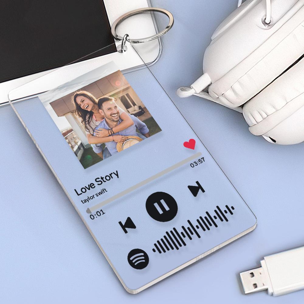Schlüsselanhänger Spotify Musik mit personalisierten Fotos