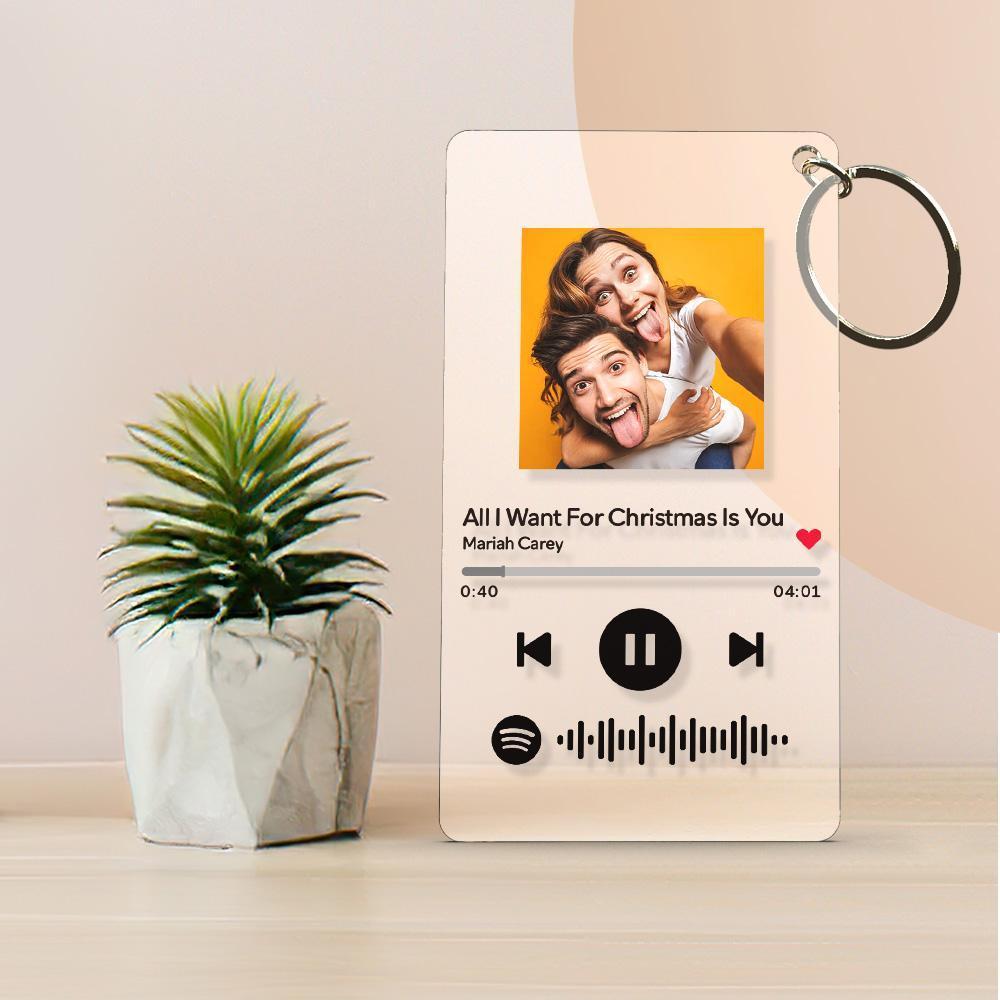 Personalisierte Spotify Acryl Schlüsselanhänger Cover mit Foto