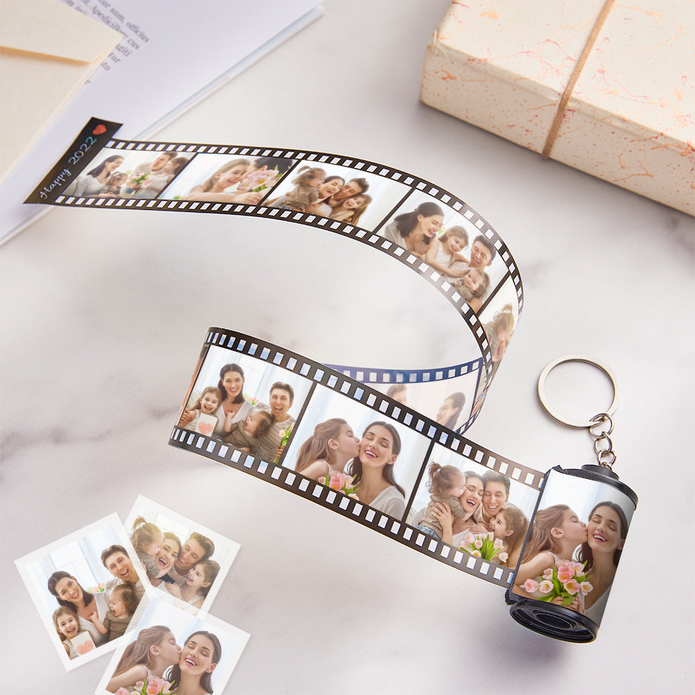 Personalisierter Foto-shell-rollfilm-schlüsselanhänger Multifoto-erinnerungsgeschenke Für Die Familie - MeineFotoTassen