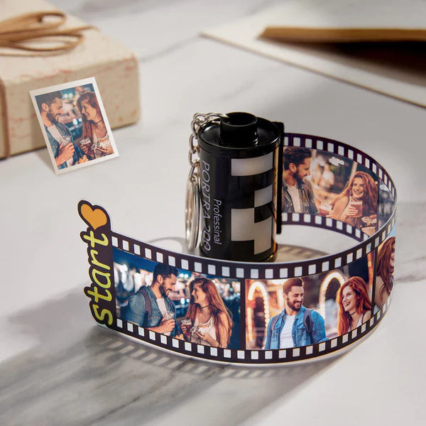 Personalisierter Foto-filmrollen-schlüsselanhänger, Personalisierter Vintage-rollen-schlüsselanhänger, Jahrestagsgeschenk - MeineFotoTassen