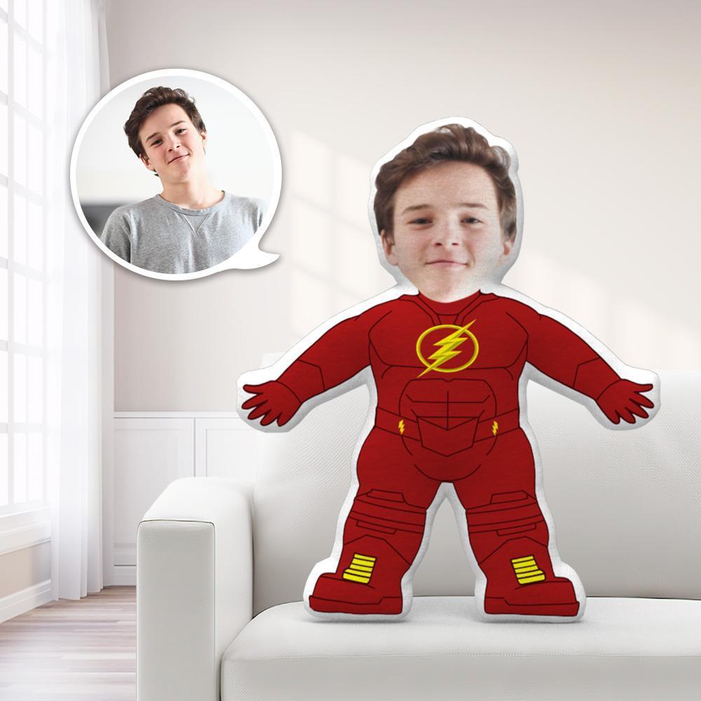 The Flash Geschenke Mini Me Kissen Personalisiertes Kissen Personalisierte Superhelden Puppe mit Gesicht