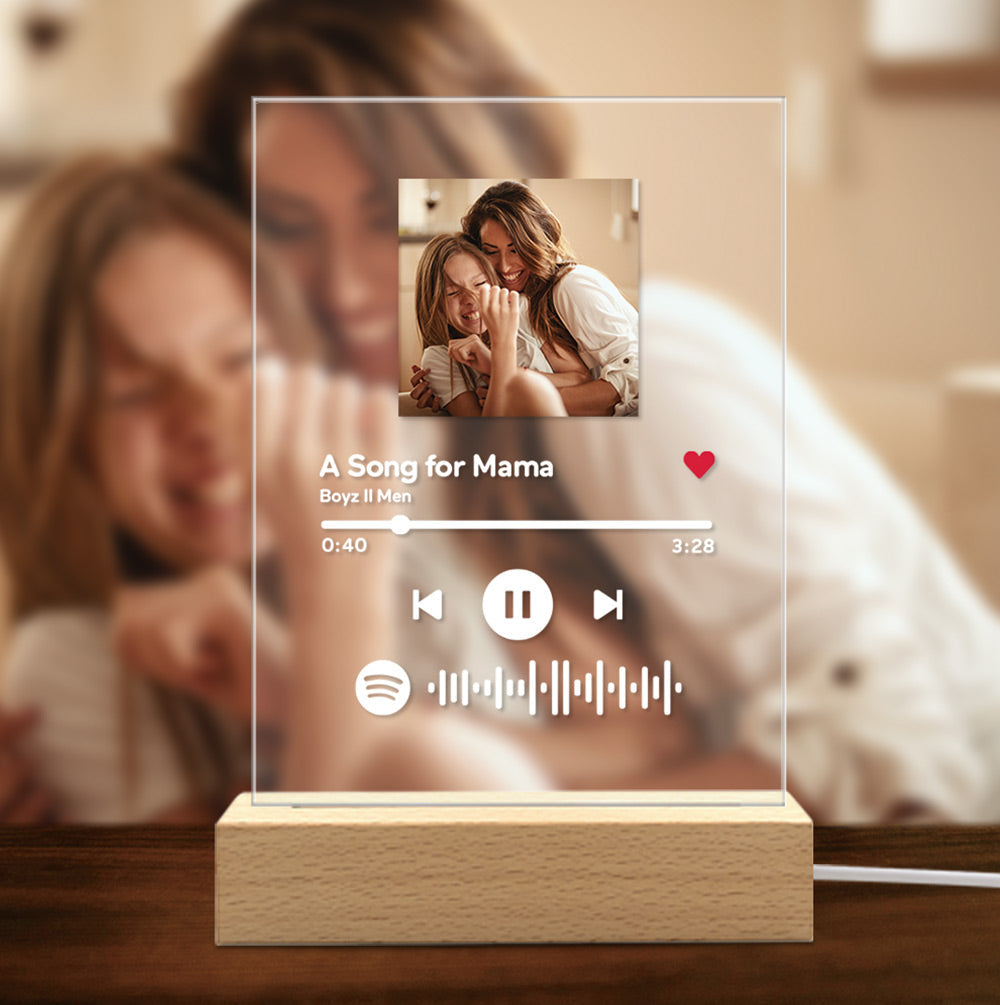Muttertagsgeschenke Kundenspezifischer Musikcode Acryl 3D-Nachtlicht Personalisierte Fotodekorationen