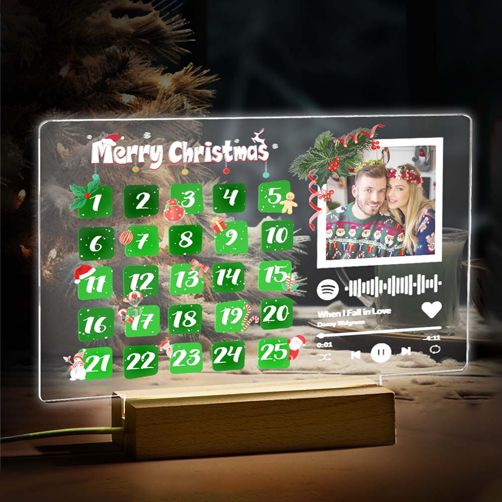 Benutzerdefinierte Spotify-code-lampe, Personalisiertes Kalenderlicht, Nacht, Individuelles Weihnachtsgeschenk Für Freundin - MeineFotoTassen