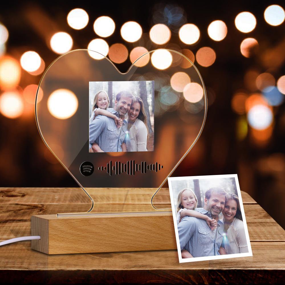 Scannable Spotify Code Night Light Music Memorial Gifts for Family - MyPhotoMugs