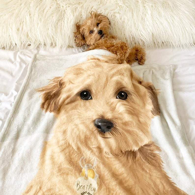 Kundenspezifische Hund Decken Personalisierte Haustier Foto Decken Gemalte Kunst Porträt Wolle Decke Halten Sie Ihr Haustier immer an Ihrer Seite