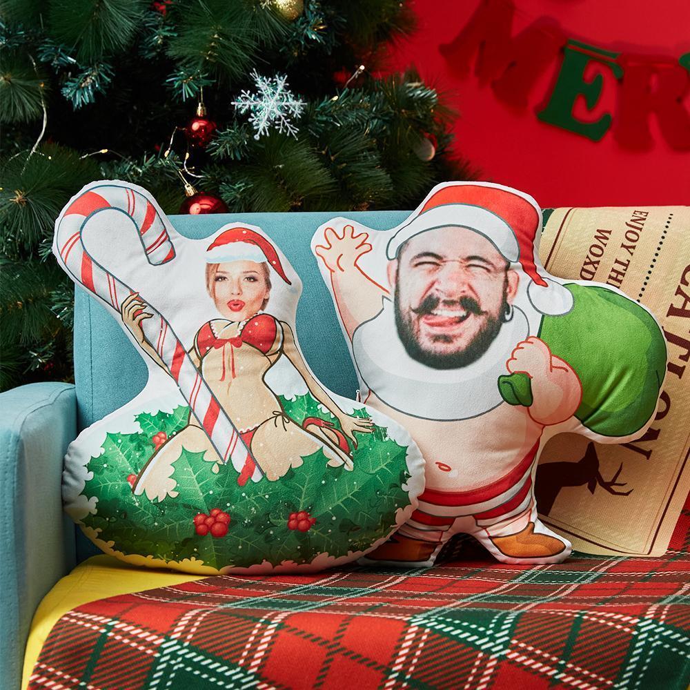 Mini Me Kissen Weihnachtsgeschenk Kissen Weihnachten mit Gesicht Sexy Santa